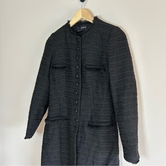 ZARA Tweed Military Button Down Jacket Black size S - Picture 5 of 9